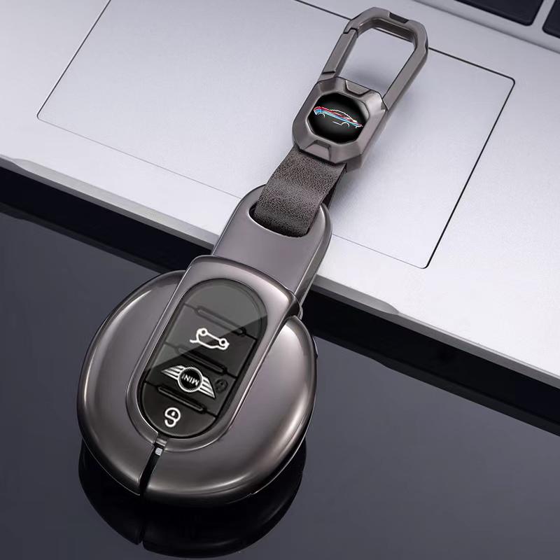 

Metal Auto Shell Fob Holder Accessories for BMW Mini Cooper F55 F56 F57 F54 F60 JCW Clubman Countryman Car Remote Key Case Cover сірий