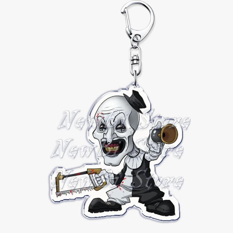 

Horror Movie Terrifier Art The Clown Keychains Keyring for Accessories Bag Sunflower Glasses Clown Key Chain Jewelry Fans Gifts