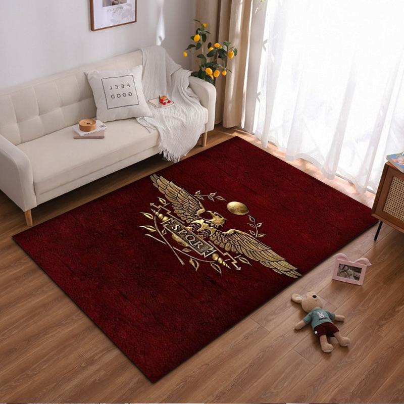 Roman Eagle Design Carpet with SPQR Insignia on Red Background. Suitable for use as an anti-slip for living room bedroom sofas 40x60cm( 15x23in )