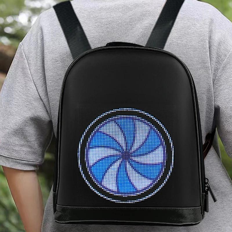 LED Advertising Backpack Portable Children s LED Backpack Magic Smart Walking Billboard APP Control Outdoor Led Sign Display Bag чёрный