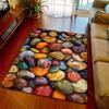 Multiple sizes Colorful polished stones Carpet for Living Room Bedroom Sofa Home Decor Rus Non-slip Floor Mat Luxury Gift