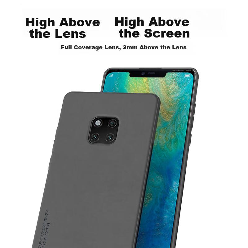 Phone Case for Huawei Mate 20 Pro, with Upgraded Skin-Like Leather, Frosted Lens Protection, Full Coverage Silicone Case And Wome