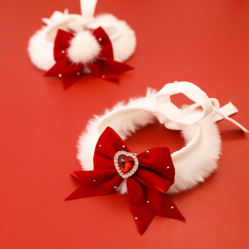 Herbst Winter Warm Katze Halskette Liebe Foto Requisiten Haustier Plüsch Halsband Trendy Hunde Schal Neujahr