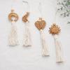 Handmade Bohemian Rattan Cotton Rope Tassel Wall Hanging for Children's Room or Balcony