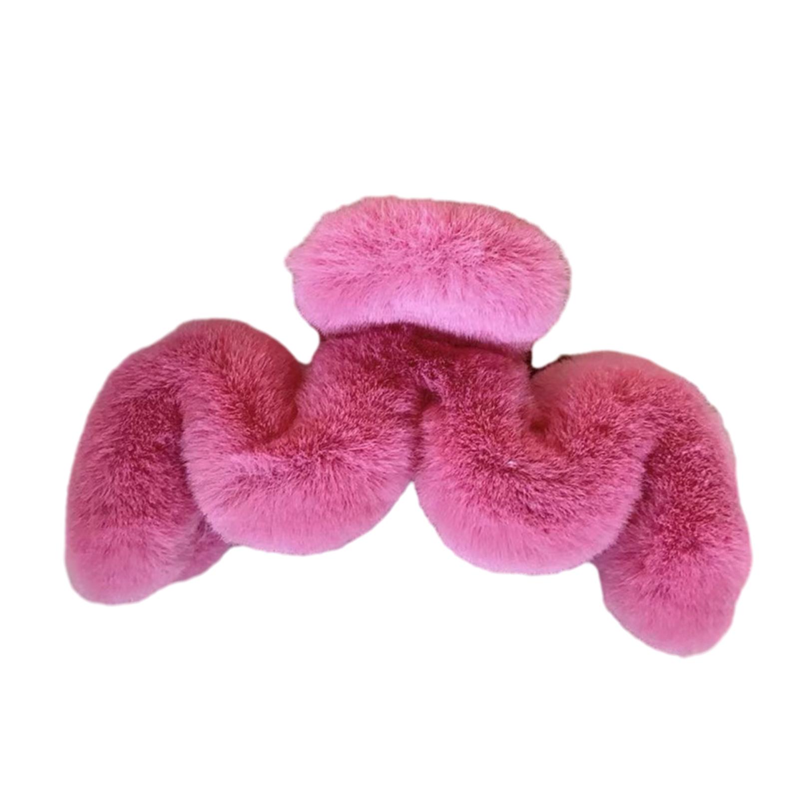 

Wave Shape Plush Hair Clip Shark Claw Clips Hair Banana Barrettes Non-Slip Jaw Clip Girls Cute Grab Hair Claw for Women горячий розовый