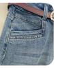 2025 Spring/Summer Front Slit High Waist Denim Midi Skirt - Light Blue, Retro Versatile