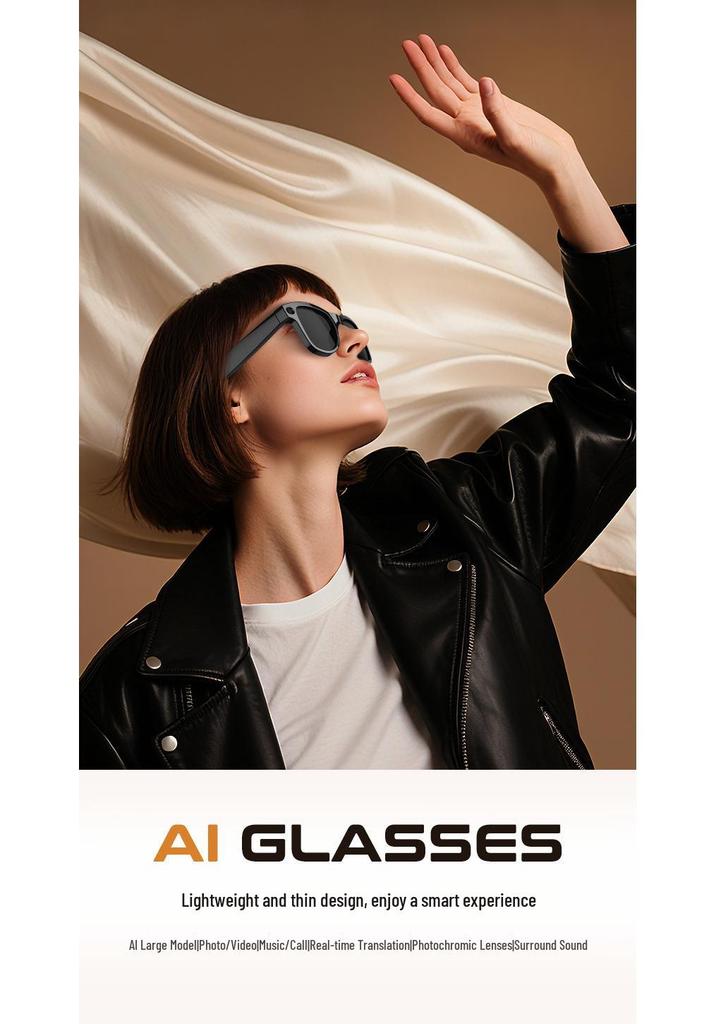 8MP Kamera Smart Glasses mit Video-, Audioaufnahme, KI-Übersetzung, Bluetooth-Kopfhörern, Objekterkennung