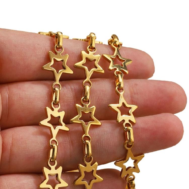 Unique Hollow Star Charm Chain Extender Fashion Jewelry Chain Stainless Steel Texture Perfect for Necklace and Styling