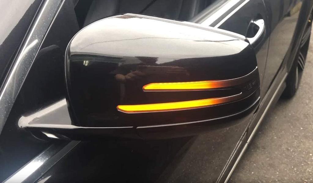 LED Flowing Door Mirrors with Flashing Switch and Dynamic Turn Signals for GLE GL and Smoked EU Certified Hotimp® Sequential/Normal W166, X166, G,