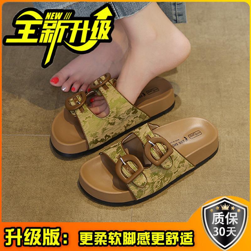 Belt buckle slippers girls summer retro outer wear thick-soled beach slippers national style comfortable casual breathable sandals