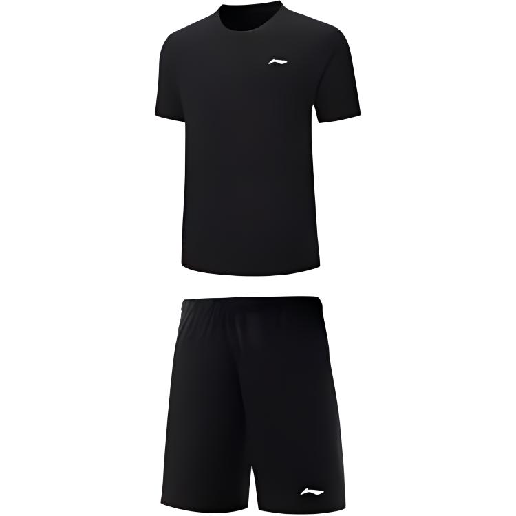 

Li-Ning Quick-Drying Breathable Comfortable Casual Sports Suit Men suit Black YATU111-2 2XL