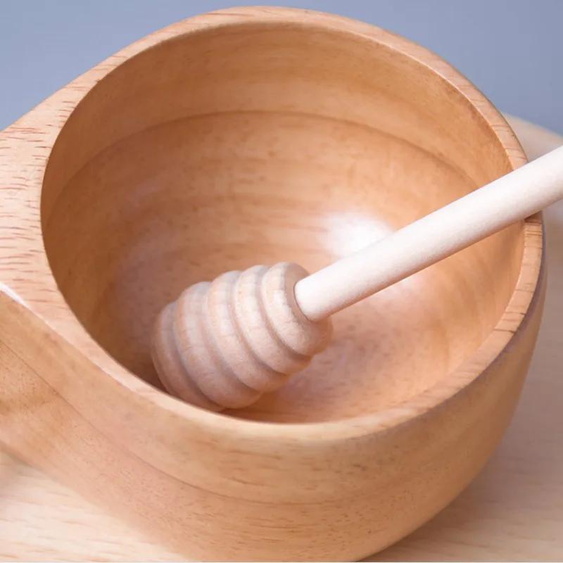 3 ks/balení Medový hrnec s dlouhou rukojetí Míchací tyčinka Malá dřevěná medová tyčinka Medová tyčinka Dřevěná medová lžička