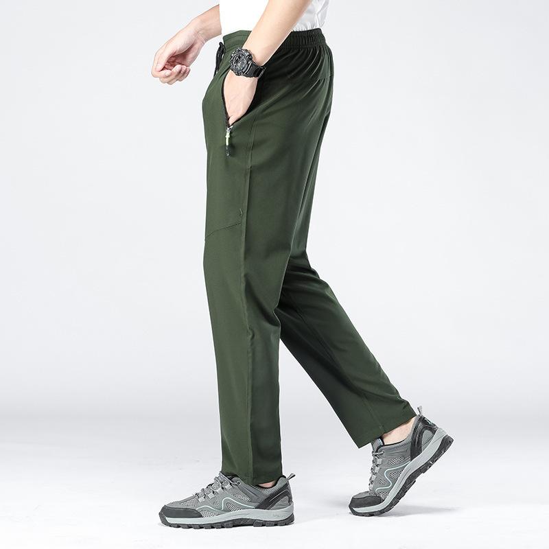 Sommer Herren Casual Elastische Taille Jogging Herrenhose Outdoor Sport Atmungsaktiv Lange Schnelltrocknende Hose
