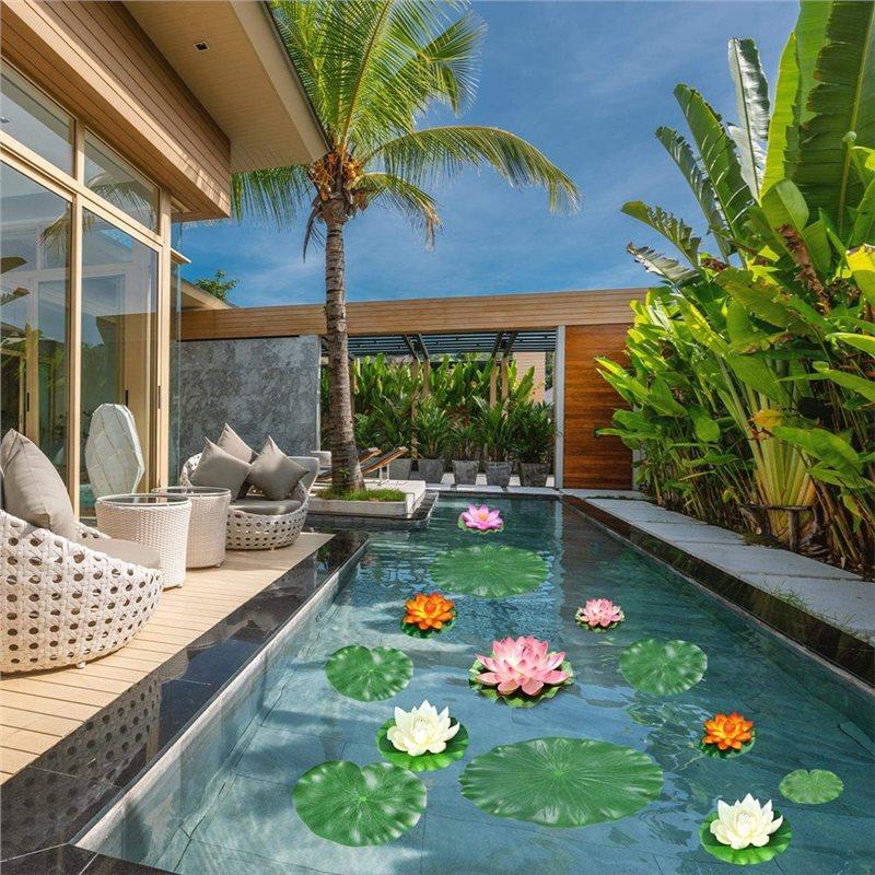 Artificial Water Lilies Pad 20 Pcs For Ponds, Floating Lotus Leaves, Lily Pads Realistic