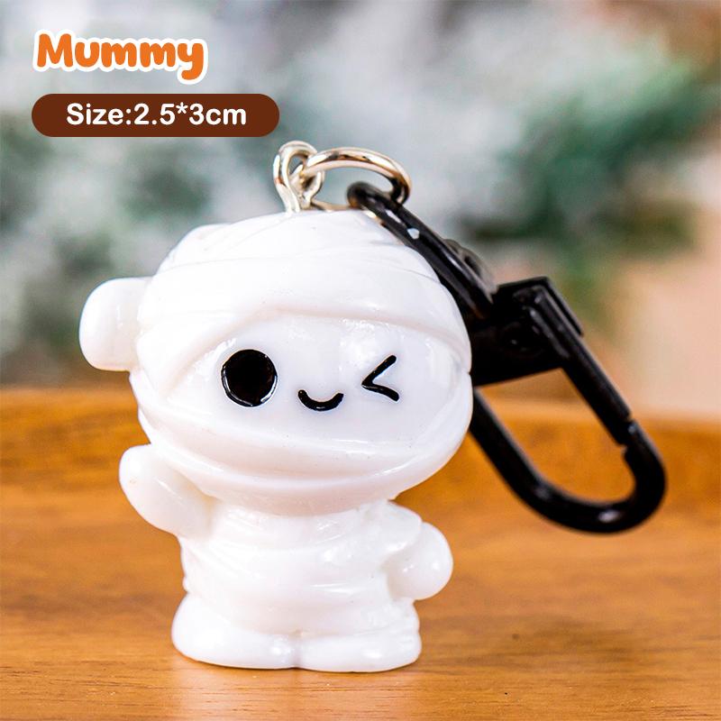 1/6Pcs Cartoon Halloween Keychain Cute Pumpkin Ghost Car Keyring Bag Earphone Cover Pendant Decoration Couple Friends Gifts