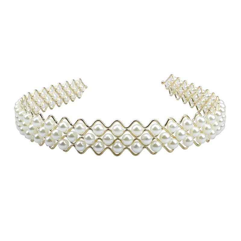 1PC Fashion Pearl Temperament Vintage Pearl Hair Hoops For Women Ladies Simple Non-Slip Headband Hair Band Hair Accessories