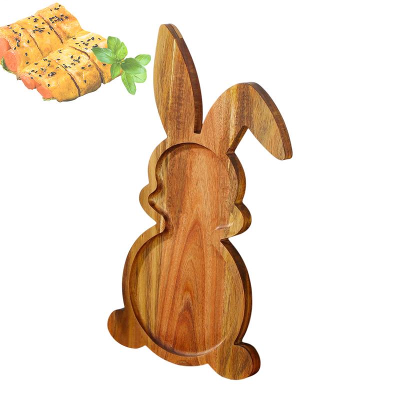Easter Easter Wooden Bunny Tray Rabbit Shaped Charcuterie Board Kitchen Chopping Board Platter for Fruit Salad Cake home decor
