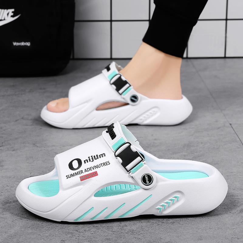 New Men's Slippers Outdoor Sandals Beach Comfortable Soft Slides Indoor Slippers Casual Shoes Men Outdoor Sandals Big Size 46 47