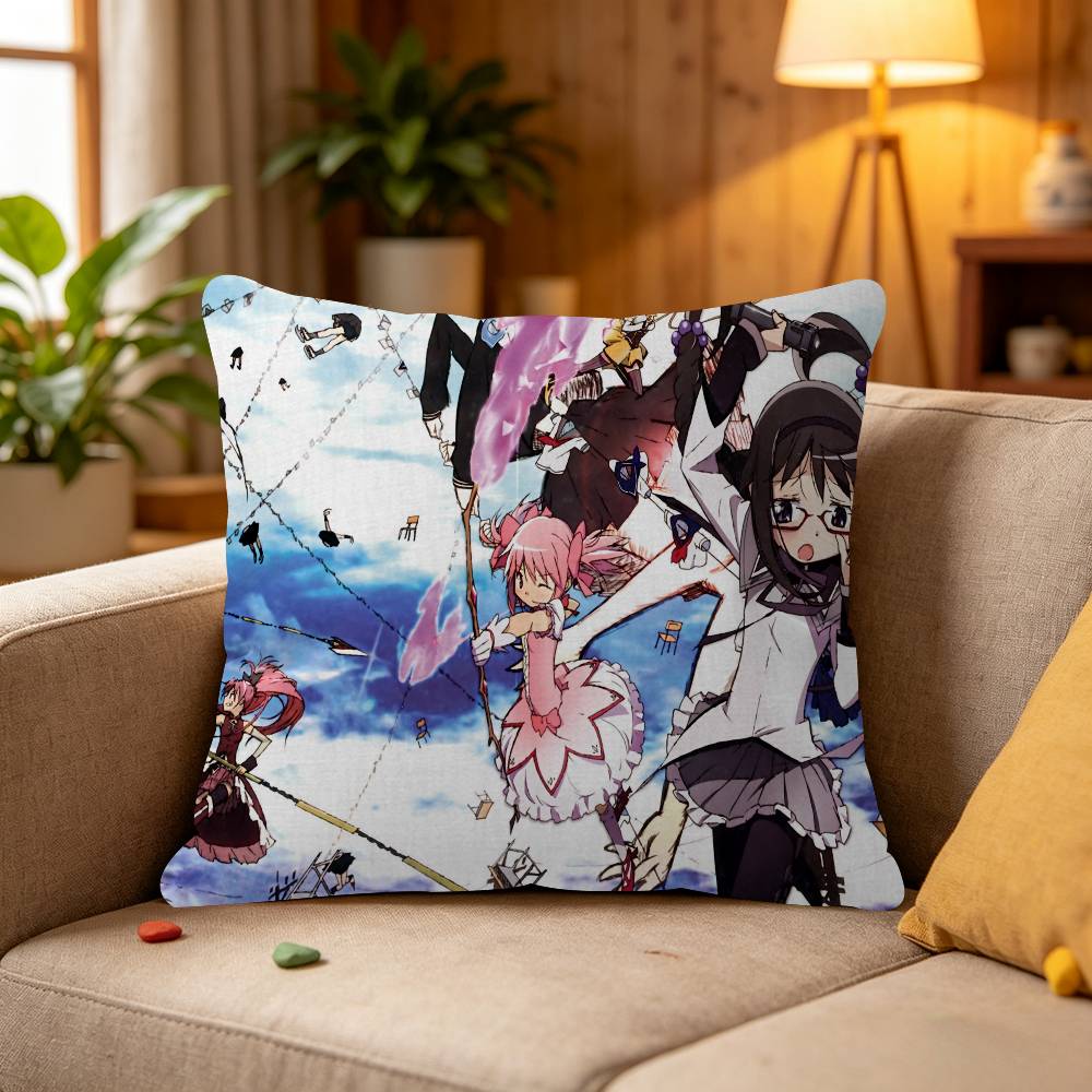 Anime Puella Magi Madoka Magica Cushion Cover Car Throw Pillow Case For Sofa Car Christmas Gift