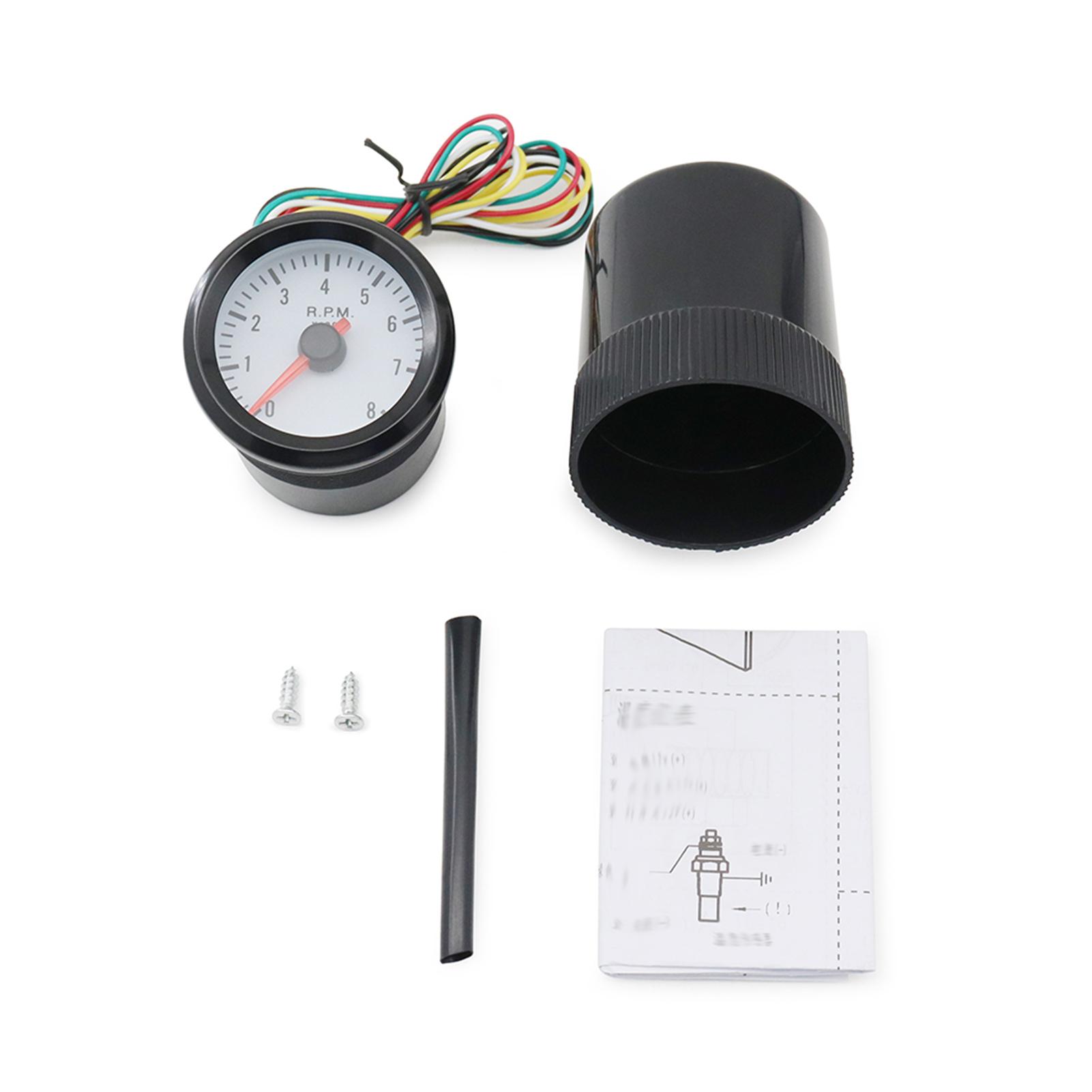 Tachometer Tach Gauge with Black Holder Cup for Auto Car 2   52mm 0-8000RPM Blue LED Light auto tachometer digital tachometer чёрный