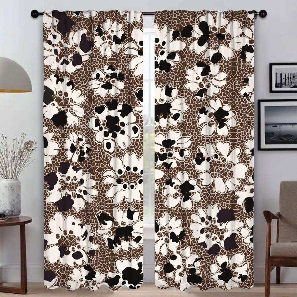 

Элегантные шторы для гостиной, цветы и растения, занавески для окон, украшения на Хэллоуин, жалюзи, шторы из 2 частей, перегородка W50xH70cmx2pcs-CL