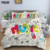 Musical Note Bedding Set 2/3pcs Music Theme Quilt Cover King/Queen Size With Pillowcase Fashionable Psychedelic Soft Duvet Cover