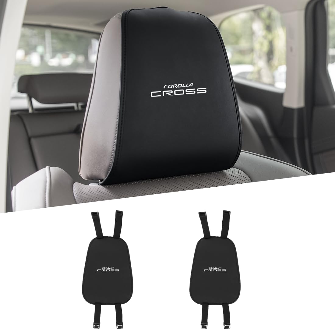 

Set of 2 Corolla Cross Headrest Dustproof and Car Neck Cushion Car Seat Easy Suitable for All Custom Car Accessories Covers, Waterproof, Covers,