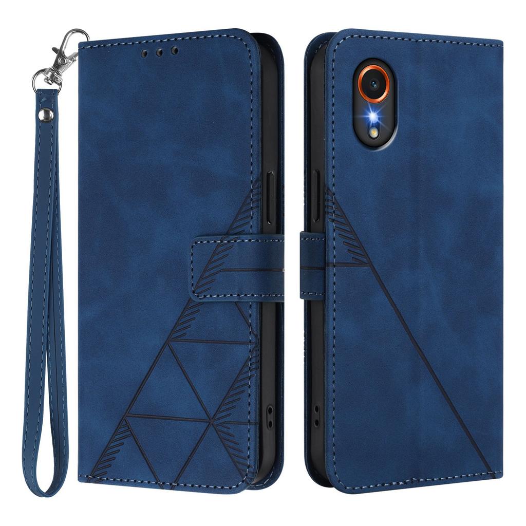 For Samsung Galaxy Xcover7 Leather Case with Hand Strap Wallet Stand Phone Cover