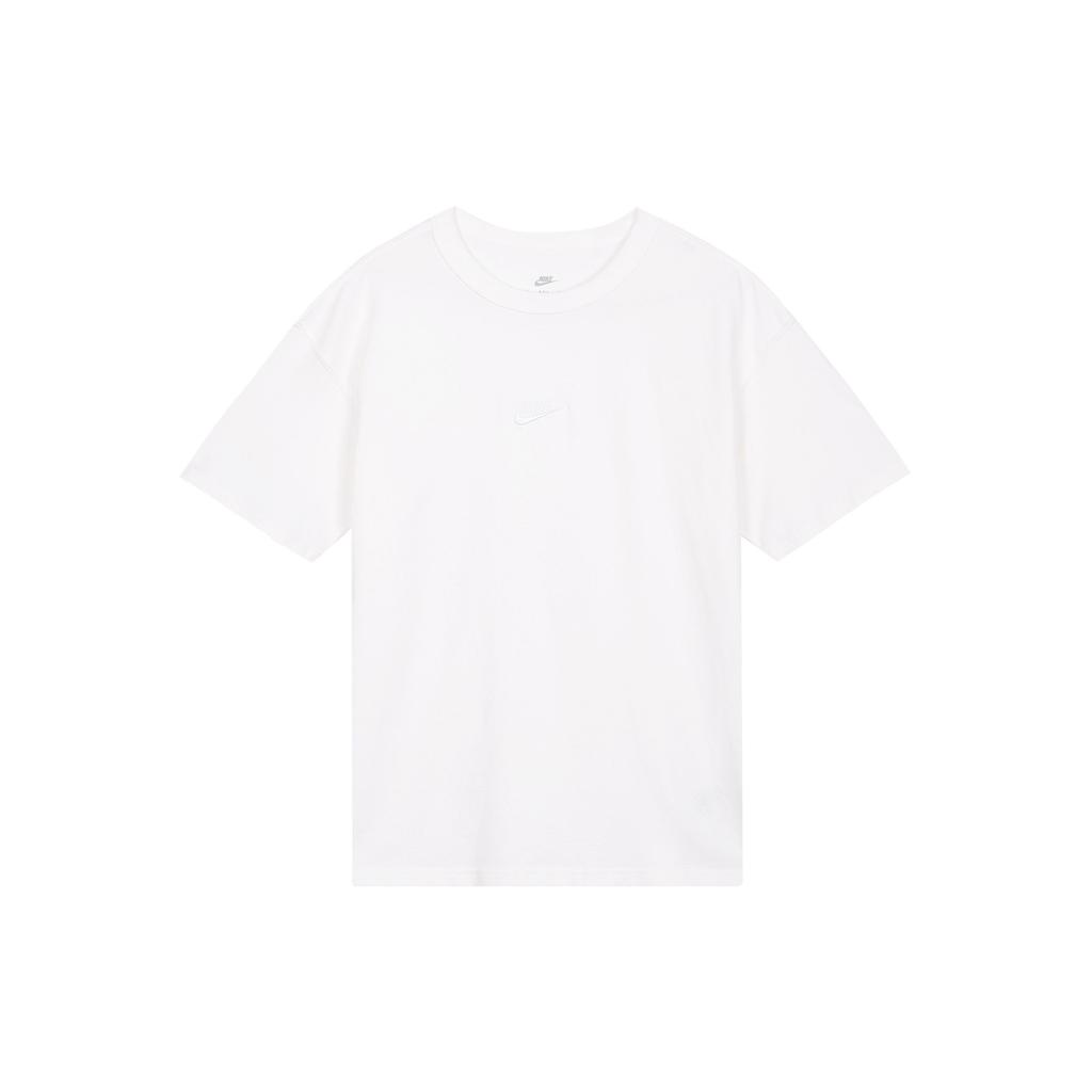 Nike Sportswear Premium Essentials Solid Logo Print Loose Casual Crew Neck Short Sleeve T-Shirt Men Tops White DO7393-100