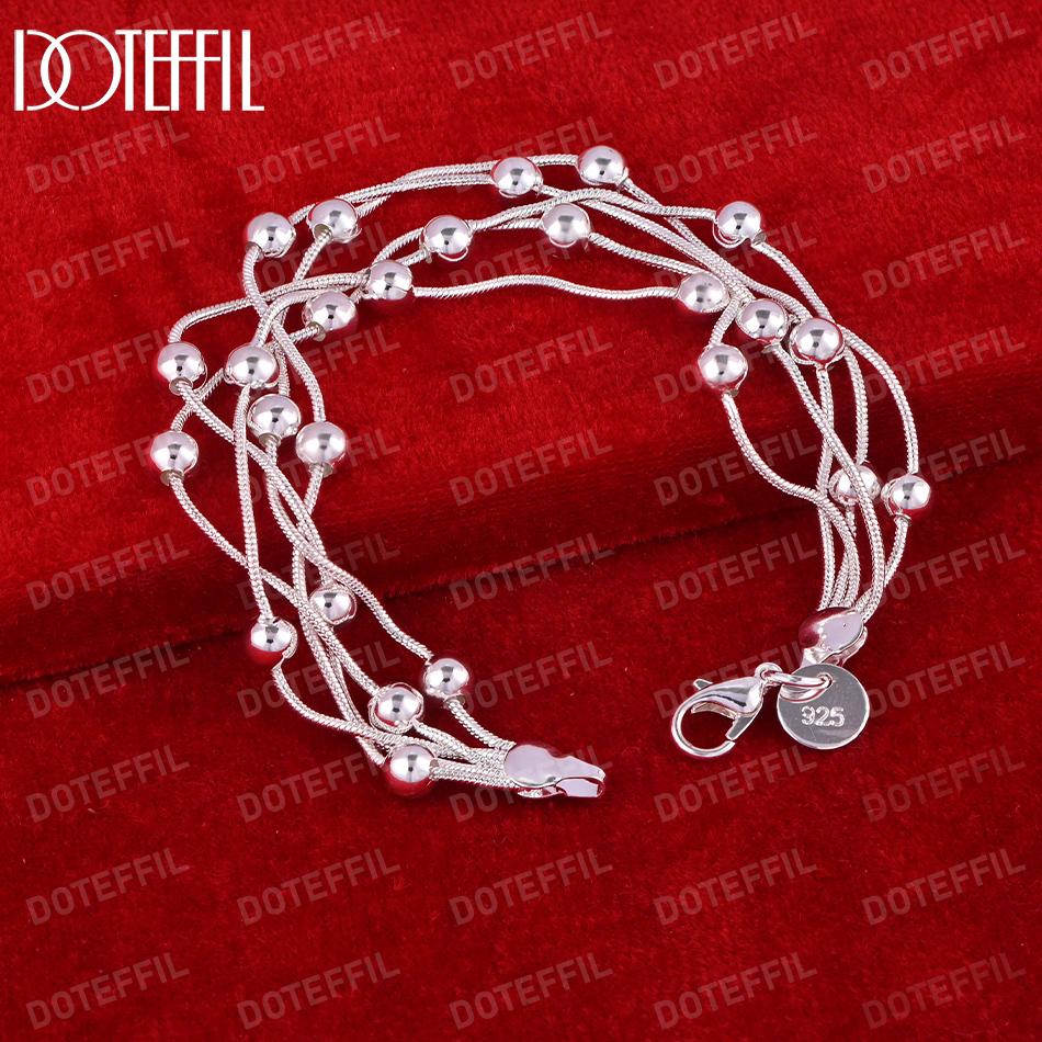 925 Sterling Silber Multi Schlange Kette Perle Armband Mode Hochzeit Schmuck