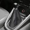 Uxcell Shift Knob Car Dust Artificial Carbon Fiber Silver Blue Cover, Boot, Leather, Pattern, 1.4cm, Tone,