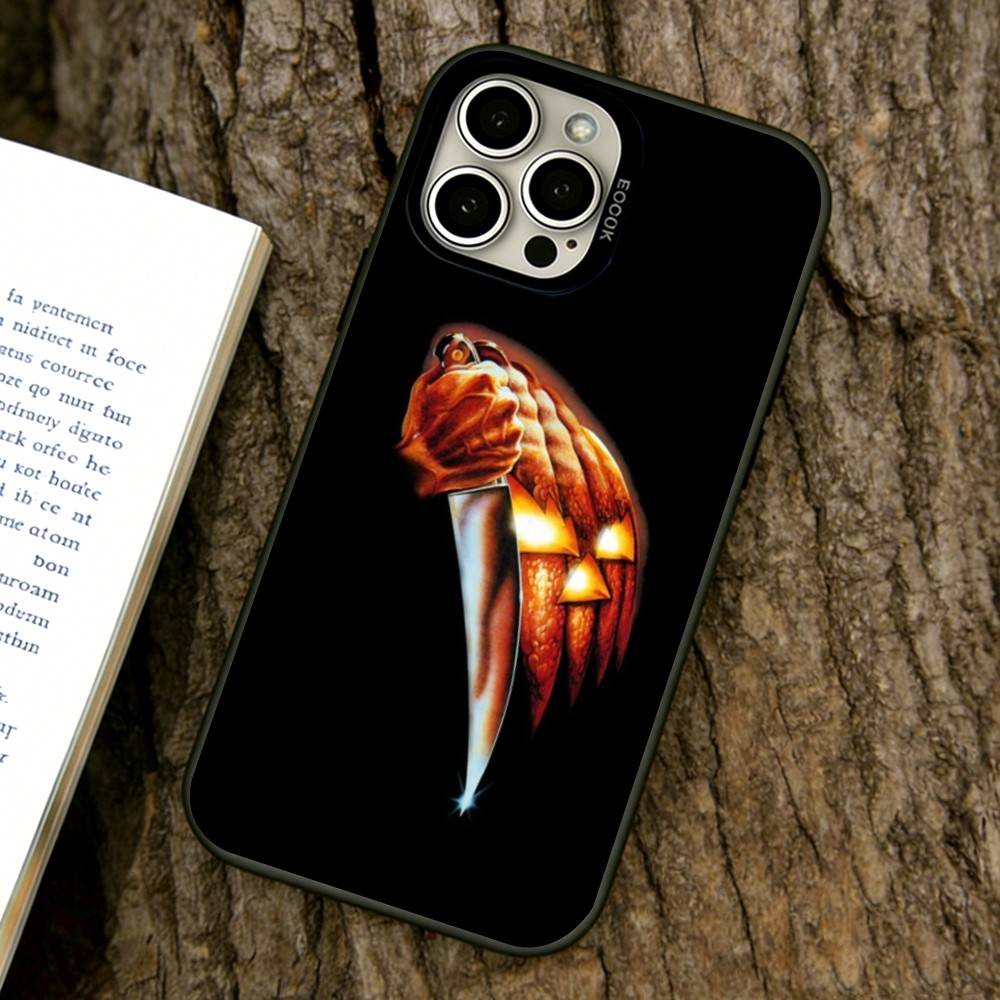 Halloween Michael Myers Phone Case For iPhone 17,16,15,14,13,12,11 Plus,Pro Max,XS,Colored Silver Plated Inside Cover