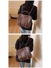 2025 Stylish & Versatile Messenger Bag: Large-Capacity Retro Leather Briefcase Backpack for College & Commute