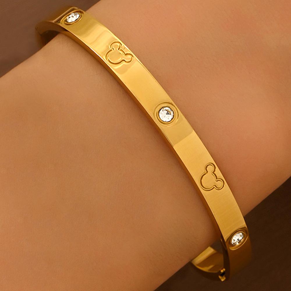 Elegantes Zirkonarmband - Weißer Titanstahl für Damen