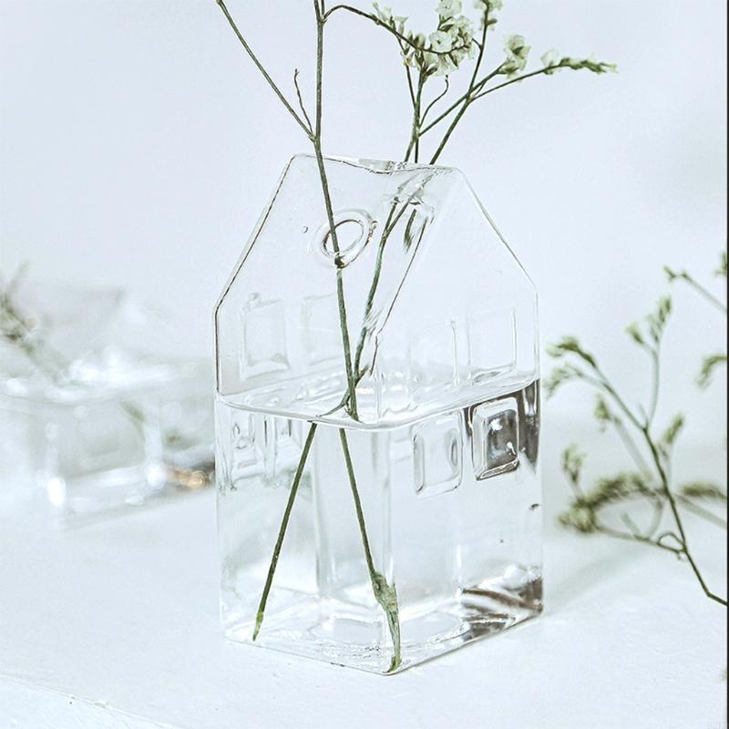62KD House Glass Vase Hydroponics Vase Dried Flower Bottle Decoration Gift