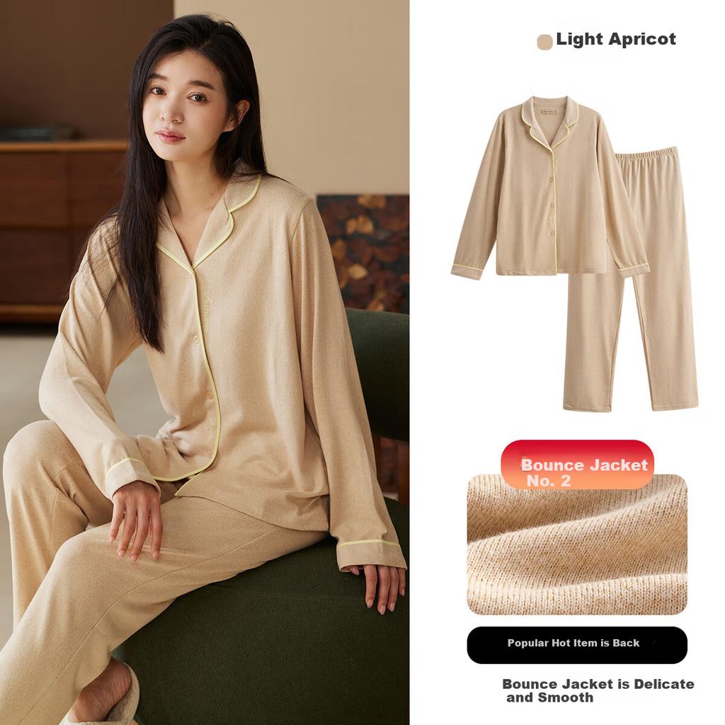 Autumndeer Couples Pajamas Soft Cloud Fleece Autumn Winter Long Sleeve Homewear Set Light ()