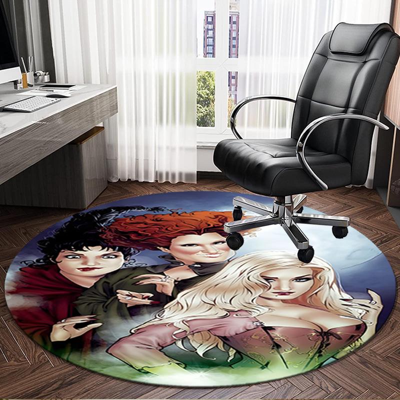 Pocus Halloween Magic Round Rug for Livingroom,Bedroom, Palyroom, Chair Rug, Area Rug, Circle Carpet, Large Size Fan Christmas Gift