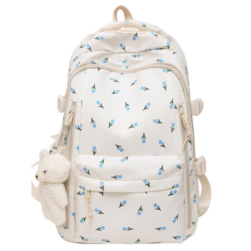 Schoolbag Schoolbag Female Ins Girl College Style Small Floral Backpack Korean Version Harajuku Printed Middle School Student Backpack Female