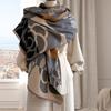 Cashmere Scarf For Women,Thick Warm Winter Blanket,Vintage Pattern Scarfs,Super Soft Pashmina Shawls Wraps For Winter Autumn