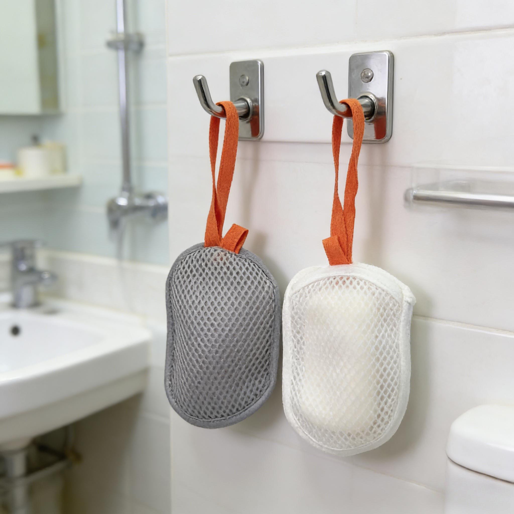2pcs PE Lathering Soap Bags, Soft Double‑Sided Bubble Net for Home & Travel