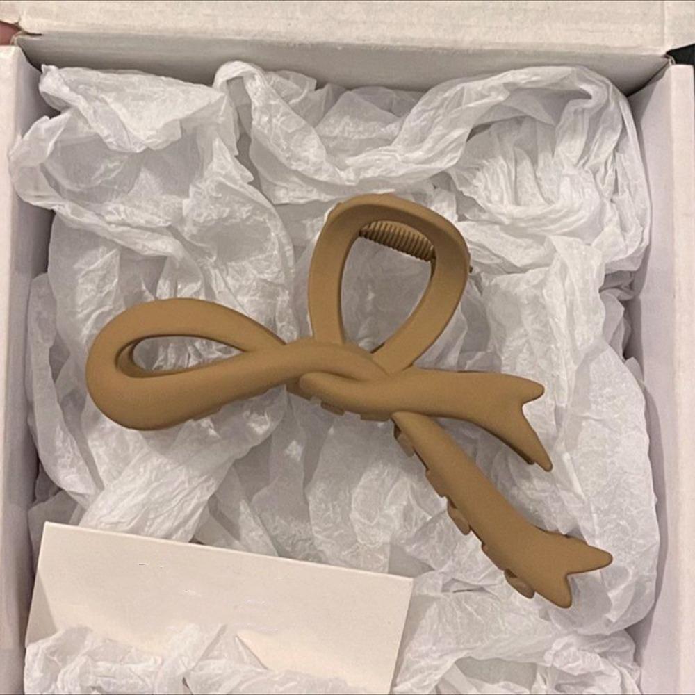 Solid Acrylic Twisted Hair Claws Resin Shark Clips Portable Matte Bow Hair Clips  Girls