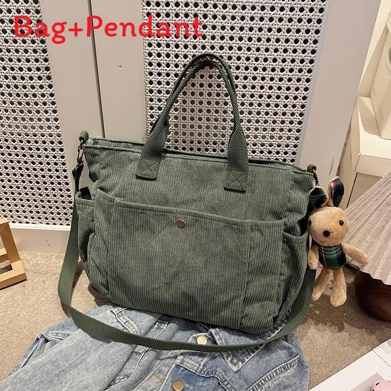 Canvas Tote Bag For Women With Inner Zip Pockets And Adjustable Strap For Casual Travel