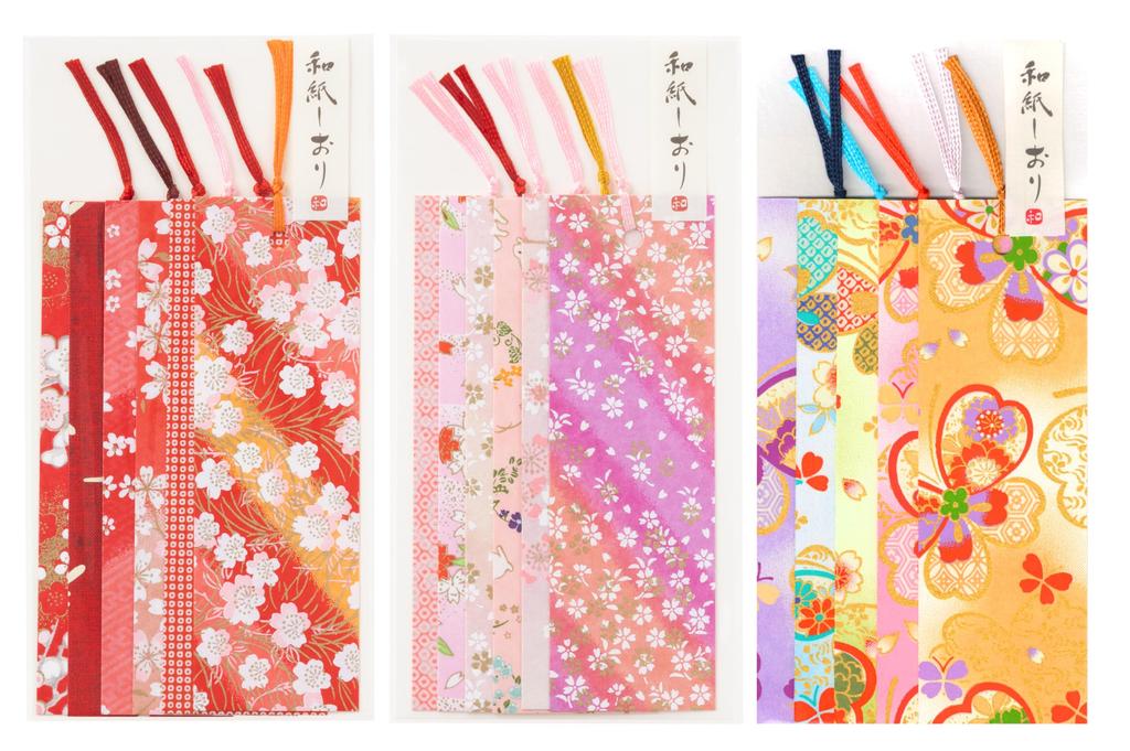 Kawasumi Washi Yuzen Washi Red Pink Flower 17 Sheets Stencil-Dyed Bookmarks, + + Kyo-Yuzen Butterfly,