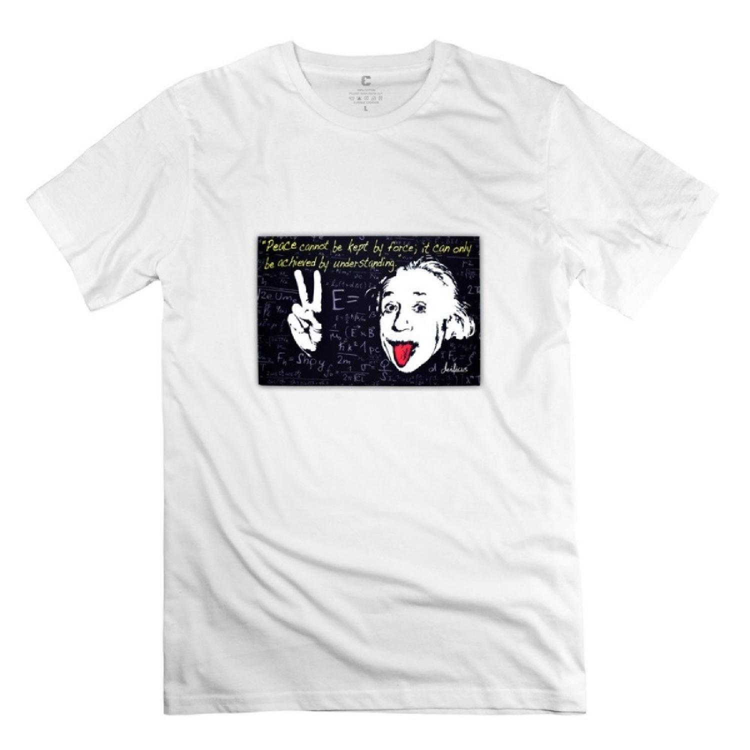 Мужская футболка StaBe с Альбертом Эйнштейном Уникальная Забавная S Белый S