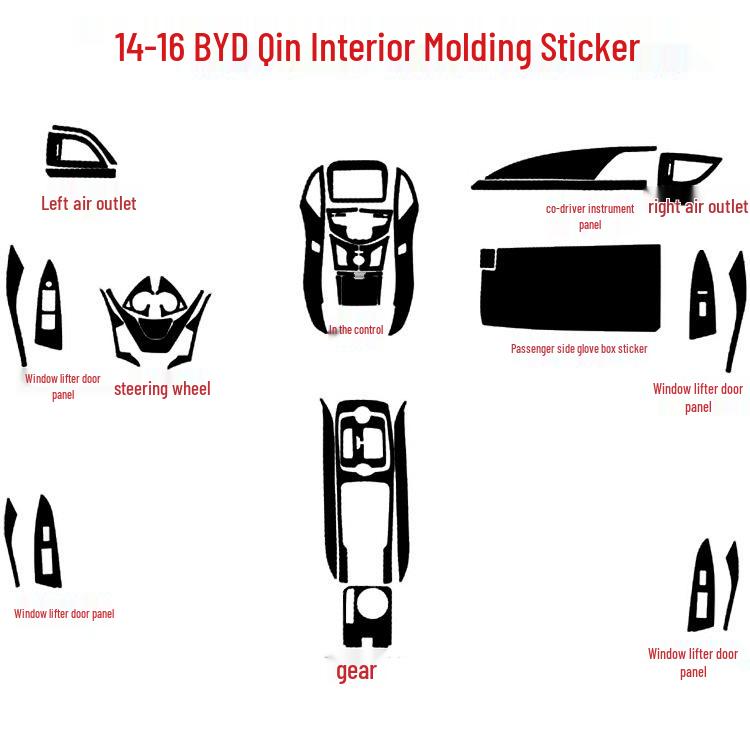 14-18 BYD Qin 80/100 Gear Shift Sticker for Interior Modification