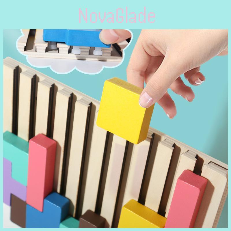 Wooden Puzzle Block Set For Toddler Development With Geometric Shapes And Logic Games