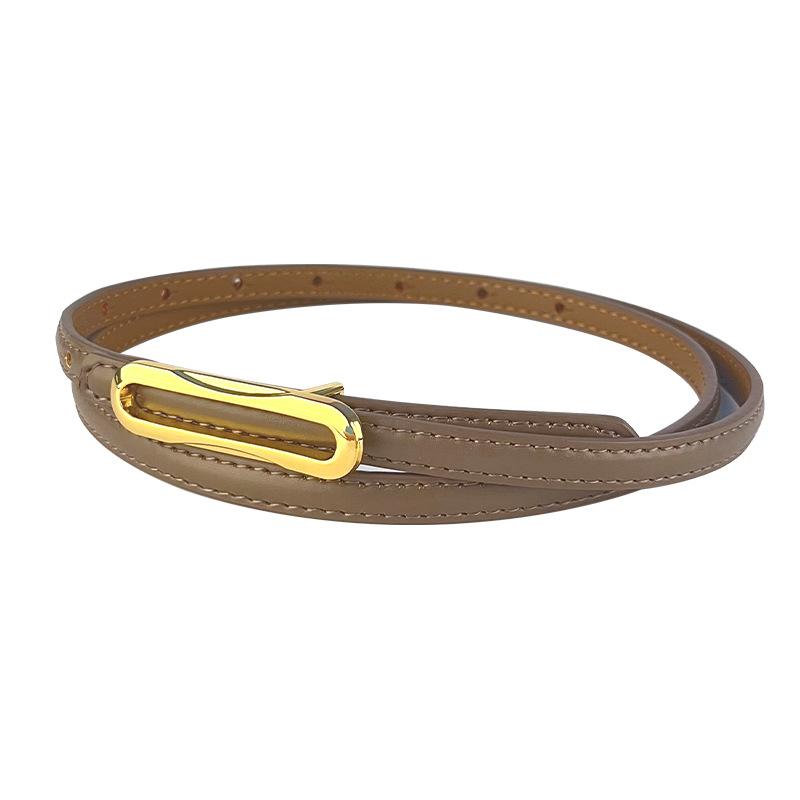Leather Women'S Thin Belt Cowhide With Casual Pants Dress Women'S Thin Belt