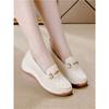 Leather Platform Loafers Women's 2025 Autumn New Versatile Soft Sole Non-slip One-pedal Casual Single Shoes Women