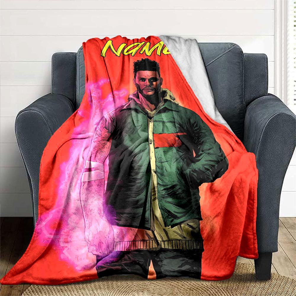 Customiz Name Personality The Weeknd Blanket Soft &Warm Sofa Office Bed Travel Lunch Break Blanket, Gift Suitable All Seasons