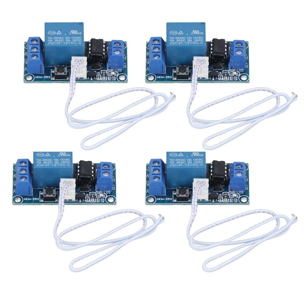 4Pcs 12V Self Locking Relay Module Self Locking SCM Control SCM Control Relay Board Bistable Design Relay Board